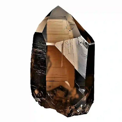 Smoky quartz crystal stone with brown translucent color