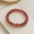 Strawberry quartz crystal bracelet with energy gemstone for self worth