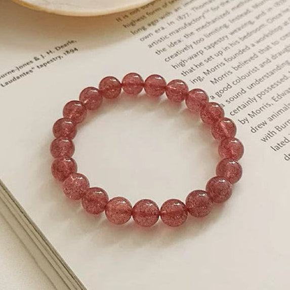 Strawberry quartz crystal bracelet with energy gemstone for self worth