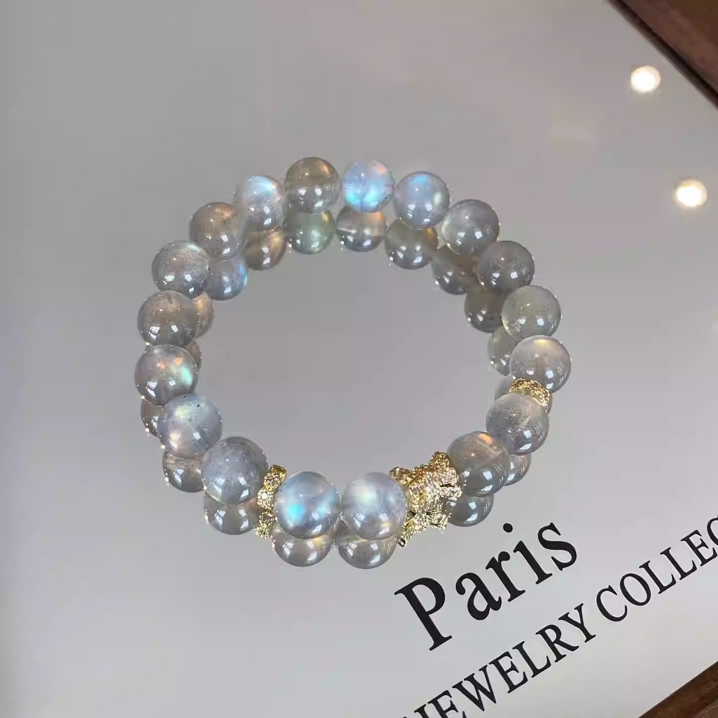 Women's moonstone crystal bracelet for feminine energy