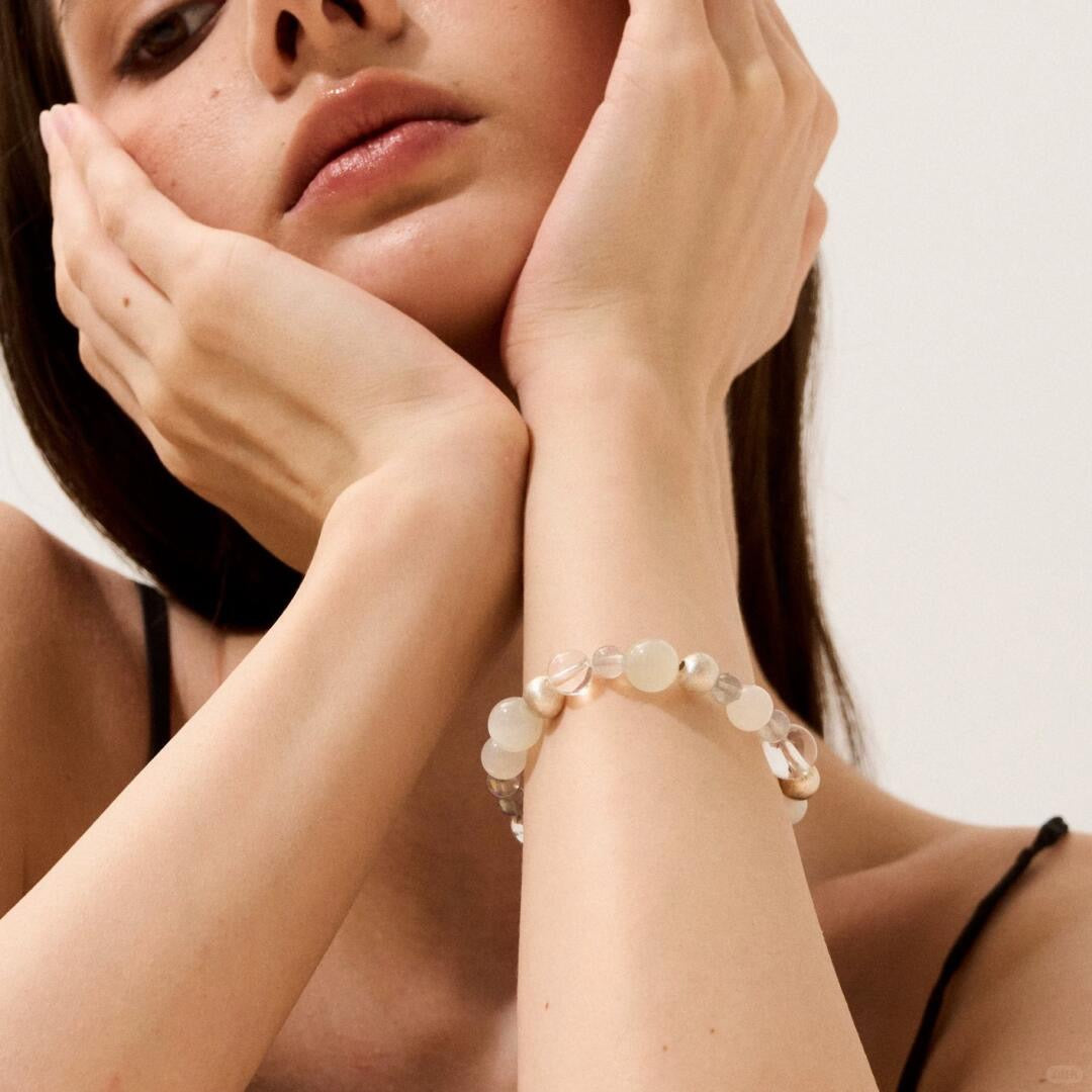 Women crystal bracelets featuring natural gemstones for healing