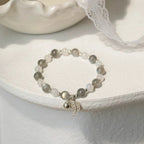 Grey and white moonstone crystal bracelet for intuition, emotional balance, and feminine energy – natural healing crystal bracelet.