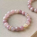 Rose quartz bracelet, real rose quartz bracelet designed as a crystal bracelet to attract love and emotional healing.