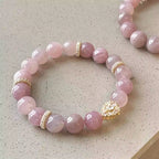 Rose quartz bracelet, real rose quartz bracelet designed as a crystal bracelet to attract love and emotional healing.