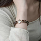Zodiac crystal bracelet for capricorn with natural smoky quartz for grounding, focus and energy